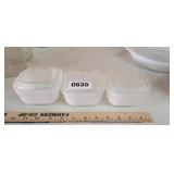 (3) FIRE KING MILK GLASS SQUARE FRIDGE DISHES