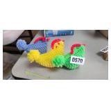 3 KNITTED HENS