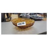 AMBER COLORED GLASS BOWL