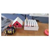CONTROLLER, BIRD HOUSE AND ACRYLIC PAINTS