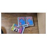 2 DECKS OF CARDS AND POWER RANGER TRADING CARDS