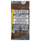 GAMER AT PLAY SIGN