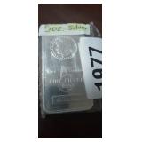 5 TROY OUNCES, .999 FINE SILVER BAR