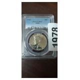 1966 KENNEDY HALF DOLLAR GRADED 67, 40% SILVER