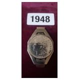 1921 MORGAN SILVER DOLLAR, NICKEL SILVER CLIP