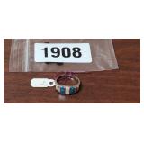 SYNTHIC OPAL SILVER RING SIZE 7