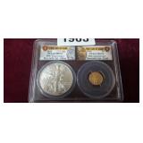 2016 FIRST DAY ISSUE, 1 OZ SILVER  & 1/10 OZ GOLD