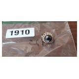 BLACK GEM SILVER RING