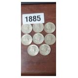 (8) KENNEDY HALF DOLLARS