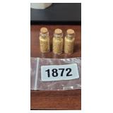 3 VIALS OF GOLD FLAKE