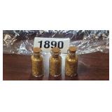 3 VIALS OF GOLD FLAKE