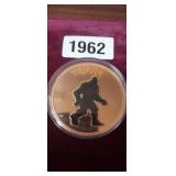 BIG FOOT, .5 TROY  OUNCES .999 FINE COPPER ROUND
