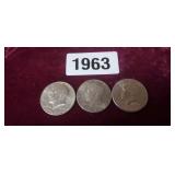 (3) CLAD KENNEDY HALF DOLLARS