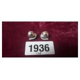 PAIR OF STERLING SILVER HEART EARRINGS