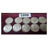 (10) 40% KENNEDY HALF DOLLARS