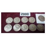 (10) 40% KENNEDY HALF DOLLARS