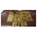 $1 .$2., $5, $10. $20. $50. $100 GOLD .999 FOIL BL