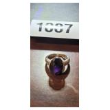BLUE STONE SILVER RING SIZE 7