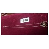 STERLING SILVER 16" NECKLACE W/STERLING DROP