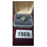 PRETTY STERLING SILVER RING, SIZE 7
