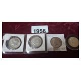 (4) 40% SILVER, KENNEDY HALF DOLLARS