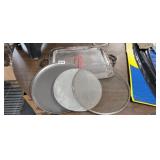 SILVER PLATED TRAY, PIZZA PAN, SPLATTER GUARD, SCR