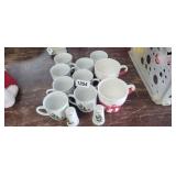 (8) HOLLY MUGS, S&P SHAKERS AND 2 JOLLY MINT MUGS