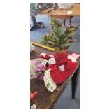 FAUX PLANT, 2 PAIRS OF FUZZY SOCKS, MINI ORNAMENTS