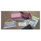 LOT OF SMALL SIGNS, & BAGS