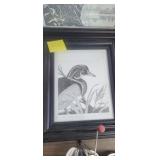 HAND DRAWN DUCK PRINT FRAMED
