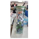 JAR OF MARBLES AND GEMS