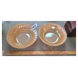 (2) FIRE KING PEACH LUSTER BOWLS