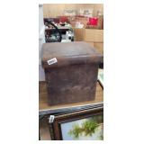 FAUX LEATHER OTTOMAN