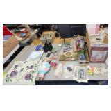 TABLE FULL *CRAFTS, STITCHING, CANDLE HOLDERS, SHO