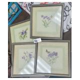(4) FRAMED WALL FLORAL PICTURES