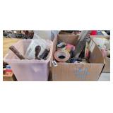 BOX OF TOTE OF TOOLS AND GOODIES