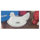 FENTON MILK GLASS HEN ON NEST