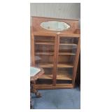 VINTAGE WOODEN BOOKCASE *ONE GLASS PANE IS BROKEN