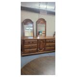 SOLID WOOD DRESSER WITH 2 MIRRORS