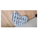 GALVANIZED "COWGIRL ON" HANGING HEART