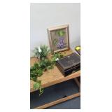 GRAPE WALL ART, IVY,TRINKET BOX AND FLORAL PLANT