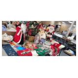 TABLE FULL OF CHRISTMAS DECOR