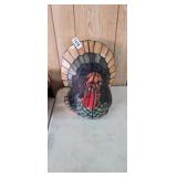 STAINED GLASS TURKEY LIGHT/ LAMP/ CENTERPIECE