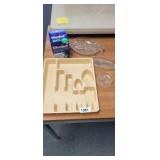 UTENCIL ORGANIZER, EFFERDENT, GLASS DISHES