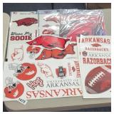 LOT OF RAZORBACK FOOTBALL DECALS AND STICKERS PLUS