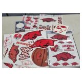 LOT OF RAZORBACK BASKETBALL DECALS AND STICKERS PL