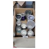 BOX FULL OF TRAVEL MUGS