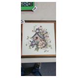 FRAMED BIRD HOUSE WALL ART