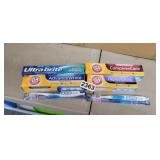 LOT OF TOOTHPASTE AND TOOTHBRUSHES, NEW IN BOXES