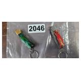(2) HANDMADE FOLDING KNIFE KEYCHAINS